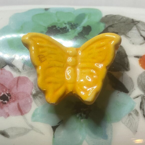 Pioneer Woman Floral Butterfly Butter Dish Red Base Retired OS - Picture 10 of 12